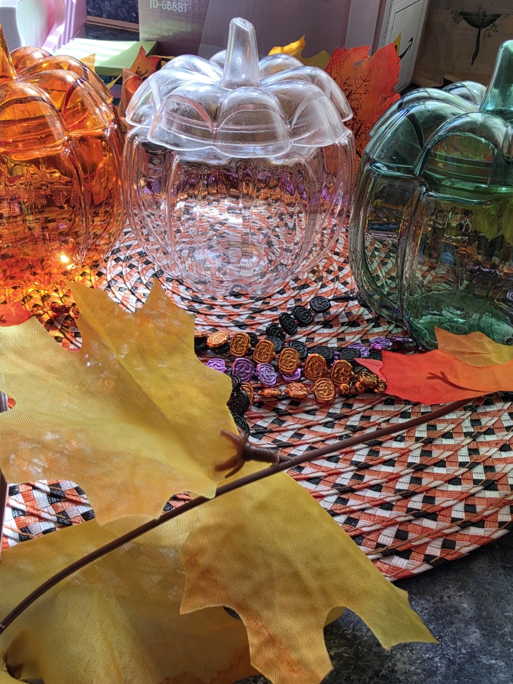 Clear plasticPumpkin Candy Jar - Home Party Supplies